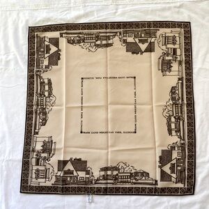 Vintage Frank Lloyd Wright scarf, June Critchfield scarf, unique scarf, neutral